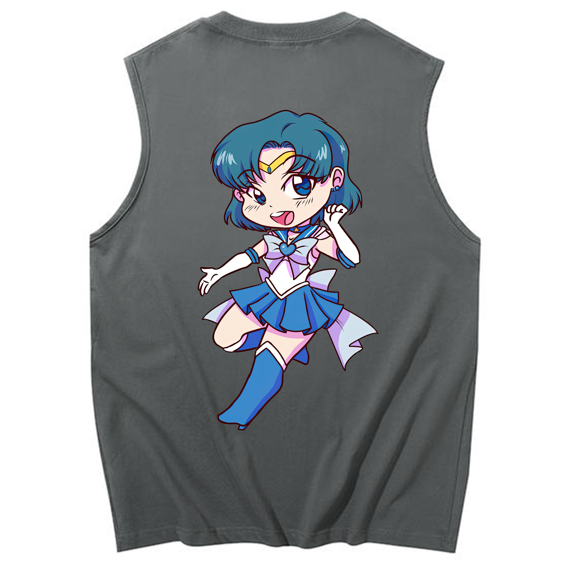 （画像用） 美少女戦士セーラームーン 水野 亜美 みずの あみ Sailor Moon Mizuno Ami コットン100％タンクトップ（背面プリント）